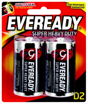 SUPER HEAVY DUTY  - D - 2 PACK - EVEREADY