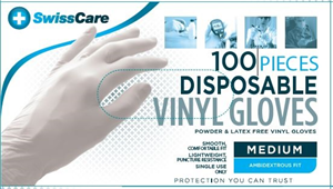 GLOVES - DISPOSABLE - LARGE - 100 PACK - SWISSCARE