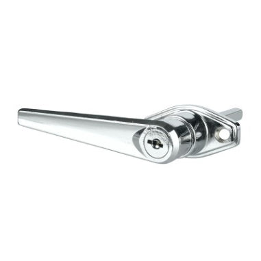 L-HANDLE LOCK - GARAGE DOOR -  CHROME -  ROMAK