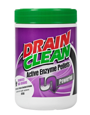 DRAIN CLEAN - ACTIVE ENZYME PELLETS - 450g - NATURAL DRAIN UNBLOCKER