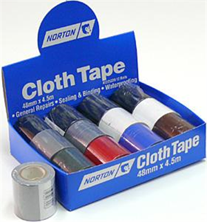 CLOTH TAPE - ASSORTED COLOURS -  48mm x 4.5m - SOLD PER ROLL
