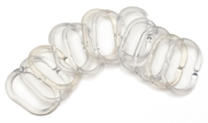 SHOWER CURTAIN RING - CLEAR - 12 PACK