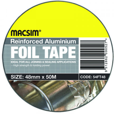 FOIL TAPE - REINFORCED ALUMINIUM - 48mm x 50m -  MACSIM