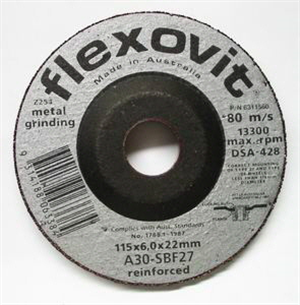 GRINDING WHEEL - METAL  -  115 x 6 x 22 -  Flexovit