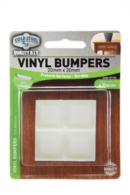 BUFFER PADS - 19x6mm - OPAQUE SQUARE  VINYL  - 4 PACK