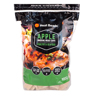 SMOKER WOOD CHIPS - APPLE - 900gms- HEAT BEADS