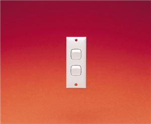 SWITCH 10amp - ARCHITRAVE - 2 GANG - WHITE - HPM
