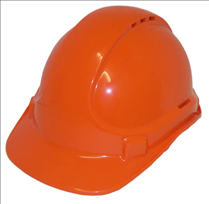 HARD HAT / SAFETY CAP - ORANGE - VENTED - PROTECTOR