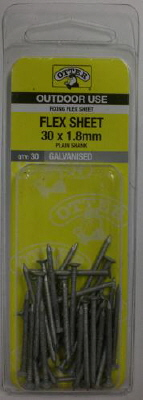 FLEX SHEET NAILS - GALVANISED - 30 x 1.8mm  Handy Packs