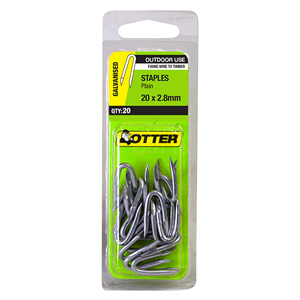 STAPLES - GALVANISED - 20 x 2.8mm - PACK  of 50