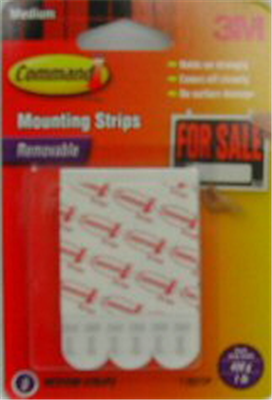 PICTURE HANGER  REFILL STRIPS - MEDIUM WHITE  - 3 PACK - COMMAND