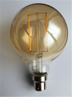 GLOBE - VINTAGE  -  LED FIL - G125 - BC  - 2W - 150LM - AMBER