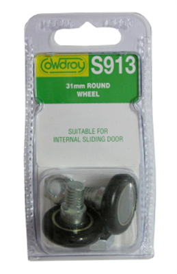 WHEELS -SLIDING DOOR -  ROUND - 31`mm - 2 PACK