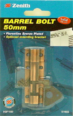 BARREL BOLT - Florentine Bronze -  50mm