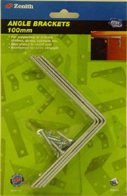 BRACKET ANGLE ZP 100mm Pk4