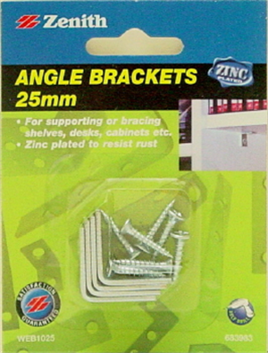 BRACKET ANGLE ZP 25mm Pk4