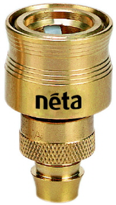 CONNECTOR -  HOSE -  BRASS -  CLICK/SCREW -  12mm -  NETA