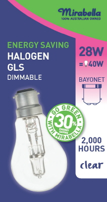 HALOGEN GLOBE - BC - 28 Watt - CLEAR - ENERGY SAVER