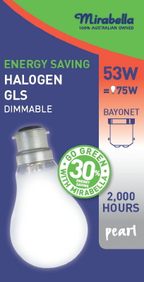 HALOGEN GLOBE - BC - 53 Watt - PEARL - ENERGY SAVER