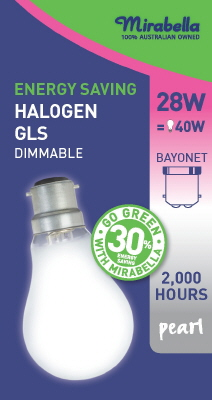 HALOGEN GLOBE - BC - PEARL - 28W - ENERGY SAVER