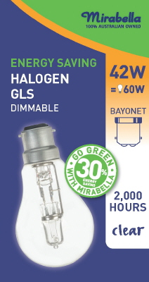 HALOGEN GLOBE - BC - CLEAR - 42W - ENERGY SAVER