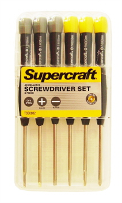 JEWELLERS SCREWDRIVER SET - 6 PIECE - SUPERCRAFT