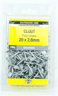 NAILS -  Clout Galv 20 x 2.8mm -  500G