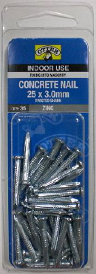 NAILS -  Concrete Zinc 25 x 3.0mm Handy Pack