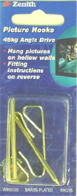 ANGLE DRIVE HOOKS - 45kg - 2 PACK
