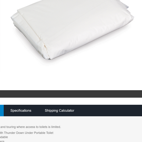 TOILET - CAMPING - LINER BAGS FOR THUNDER DOWN UNDER - ELEMENTAL