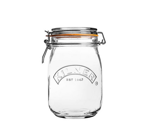 GLASS CLIP TOP STORAGE  -  1 LITRE - KILNER