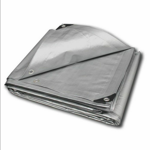 4.8M x 6M - SILVER TARPAULIN - HEAVY DUTY