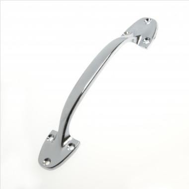 DOOR PULL - HEAVY DUTY - 200MM - CHROME PLATED - ROMAK
