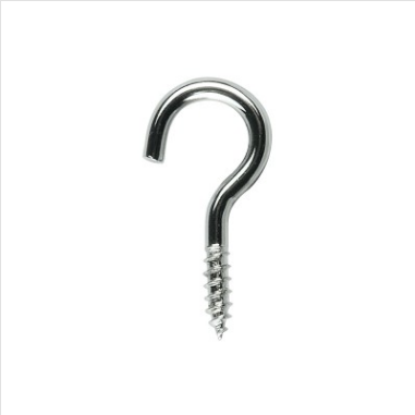 HOOK - ROUND SCREW HOOK - NICKLE PLATED - 23mm x 2mm