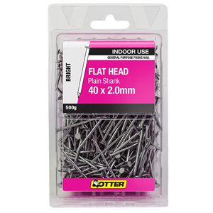 NAILS -  FLATHEAD BRIGHT 40 x 2.0mm - 500gms