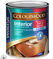 WALNUT - COLOURWOOD WATER BASED STAIN & VARNISH - GLOSS - 500mls - WATTYL