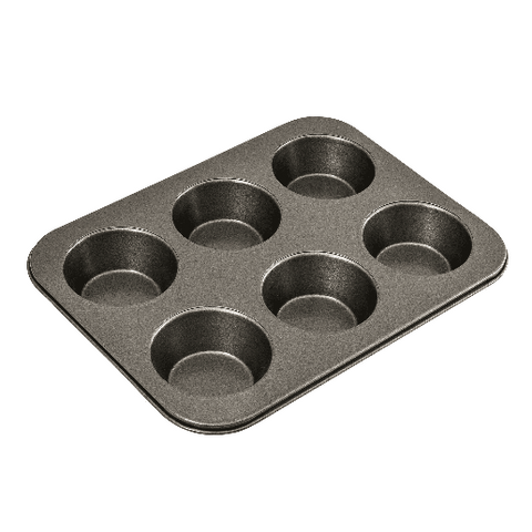 MUFFIN - 6 LARGE CUP MUFFIN PAN - NON-STICK - BAKEMASTER