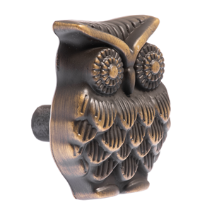 CUPBOARD KNOB - BRASS OWL - 50mm - PK1