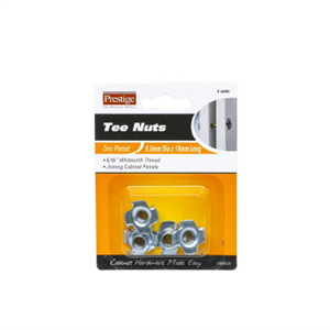 TEE NUTS - ZINC PLATED - 5/16" - 4 PACK