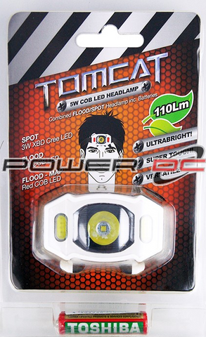 HEADLIGHT - 3W LED/2W COB HEADLIGHT - 110Lumens - TOMCAT