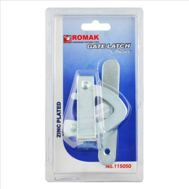 GATE LATCH  - D PATTERN - ZINC PLATED