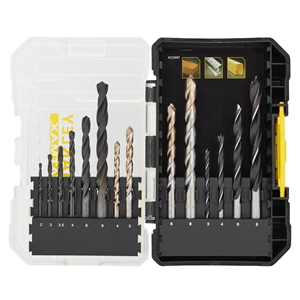 DRILL BIT SET  - STEEL, MASONRY & WOOD  - 14Pce   - STANLEY