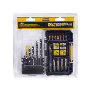 DRILL & DRIVER BIT SET  - METAL & IMPACT - 19 Piece   - STANLEY