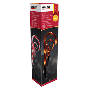 LIGHT SOLAR PATH - CANDY CANE  LED 4 PACK - ARLEC