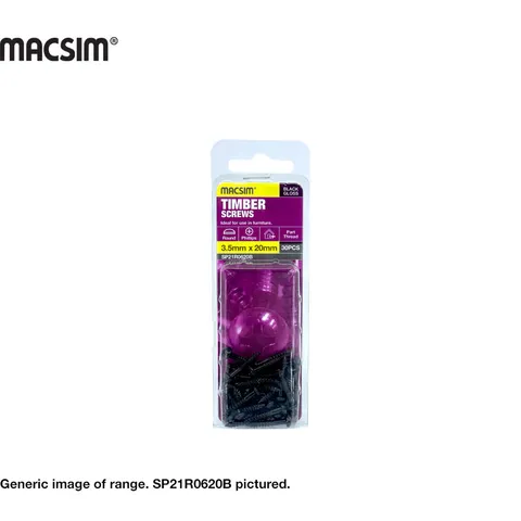 TIMBER SCREWS  - BLACK - 3.5mm x 20mm -  COUNTERSUNK - 30 PACK