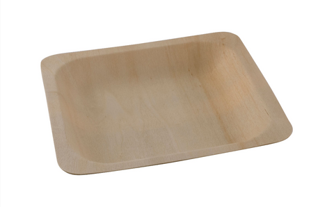 PLATE - BIODEGRADABLE, COMPOSTABLE - SQUARE - 14cm x 14cm -  SET OF 10 - AVANTI