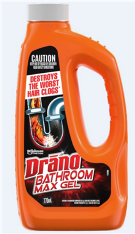 DRAIN CLEANER - DRANO MAX GEL BATHROOM - 770ml