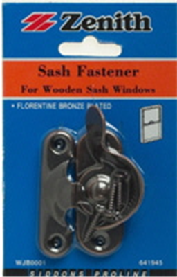 SASH FASTENER  - WINDOW - FLORENTINE BRONZE - ZENITH
