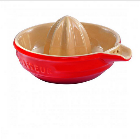 JUICER - STONEWARE RED CITRUS JUICER - CHASSEUR