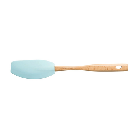SPATULA - WOODEN HANDLE - CURVED - DUCK EGG BLUE  - CHASSEUR